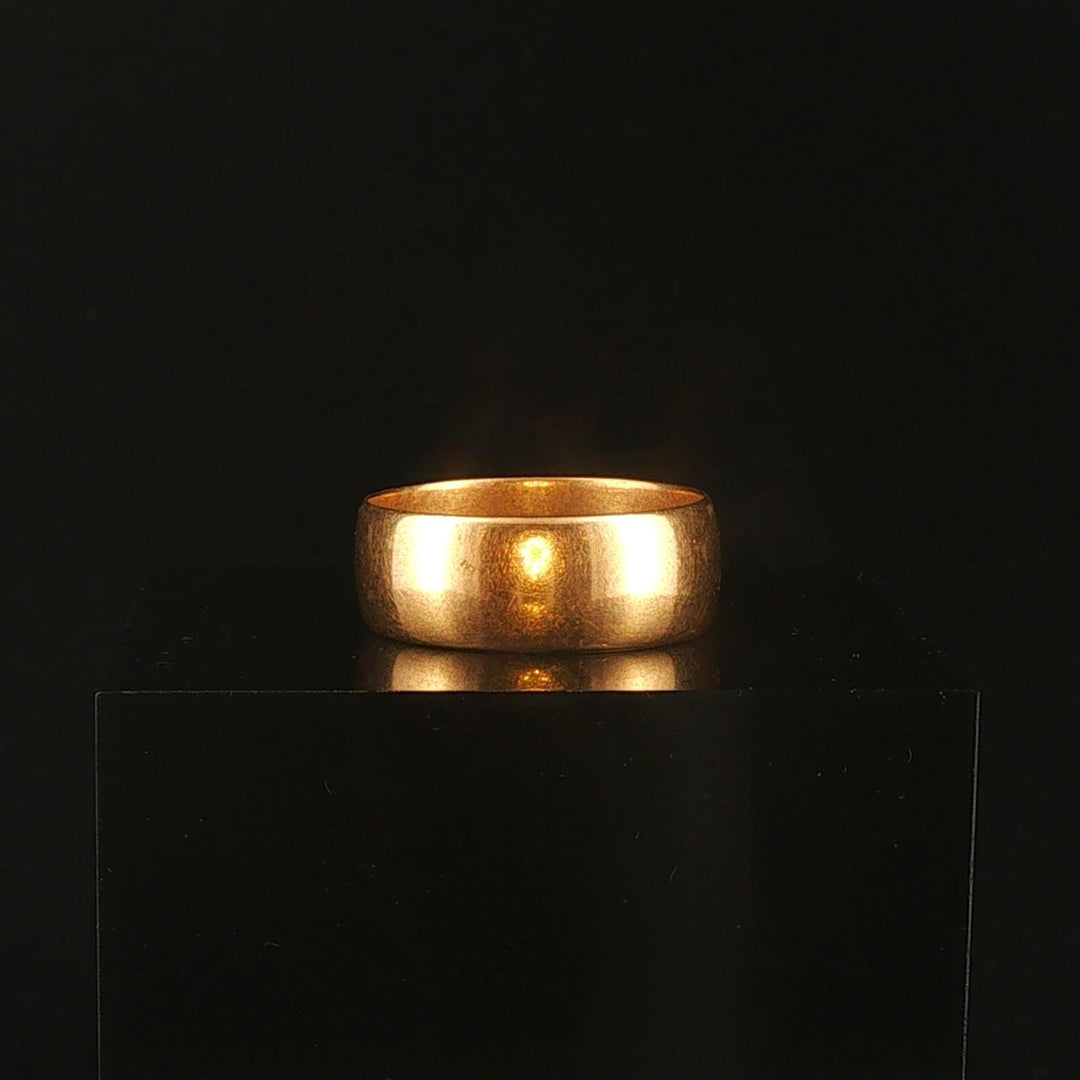 18k Yellow Gold 4.3g Vintage Solid Polished 6.5mm Band Ring Size 6.5