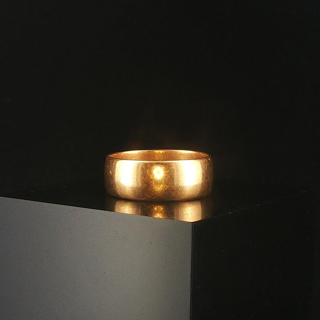 18k Yellow Gold 4.3g Vintage Solid Polished 6.5mm Band Ring Size 6.5