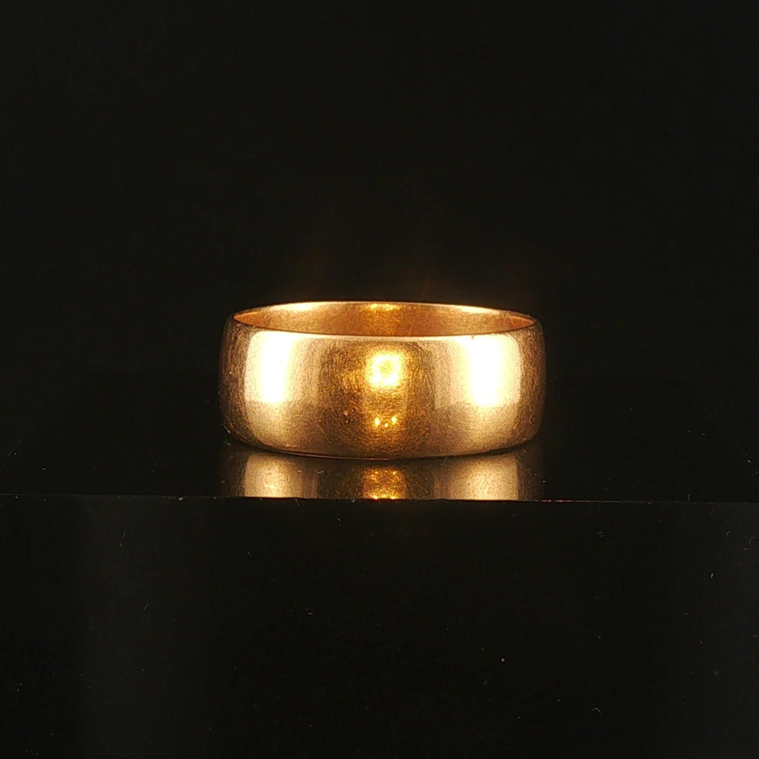 18k Yellow Gold 4.3g Vintage Solid Polished 6.5mm Band Ring Size 6.5
