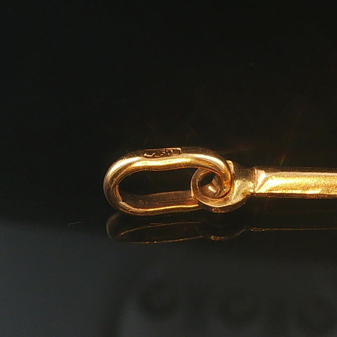 18k Yellow Gold 2.4g Vintage Cross Crucifix Pendant 1.5"