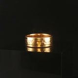 18k Yellow Gold 6.7g Vintage Solid Hammered 6.5mm Band Ring Size 5.5