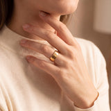 18k Yellow Gold 6.7g Vintage Solid Hammered 6.5mm Band Ring Size 5.5