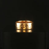 18k Yellow Gold 6.7g Vintage Solid Hammered 6.5mm Band Ring Size 5.5