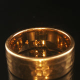 18k Yellow Gold 6.7g Vintage Solid Hammered 6.5mm Band Ring Size 5.5
