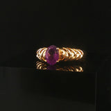 14k Yellow Gold and 1ct Oval Amethyst Ladies Ring Size 9.25
