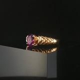 14k Yellow Gold and 1ct Oval Amethyst Ladies Ring Size 9.25