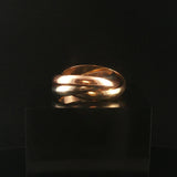 14k Yellow White and Rose Gold Vintage Rolling Band Ring Italy Size 10