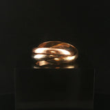14k Yellow White and Rose Gold Vintage Rolling Band Ring Italy Size 10
