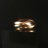 14k Yellow White and Rose Gold Vintage Rolling Band Ring Italy Size 10
