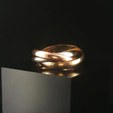 14k Yellow White and Rose Gold Vintage Rolling Band Ring Italy Size 10