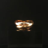 14k Yellow White and Rose Gold Vintage Rolling Band Ring Italy Size 10