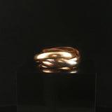 14k Yellow White and Rose Gold Vintage Rolling Band Ring Italy Size 10