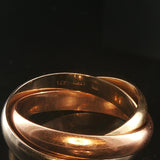 14k Yellow White and Rose Gold Vintage Rolling Band Ring Italy Size 10