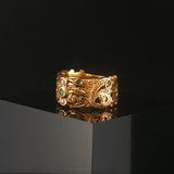 14k Yellow Gold Emerald and Diamond Vintage Band Ring Size 4.75