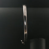 14k White Gold Pink Sapphire and Black Diamond Solid Bangle Bracelet 7"