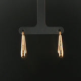 18k Yellow Gold 3g Squared Ribbed Hoop Earrings 1"