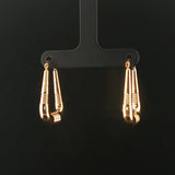 18k Yellow Gold 3g Squared Ribbed Hoop Earrings 1"