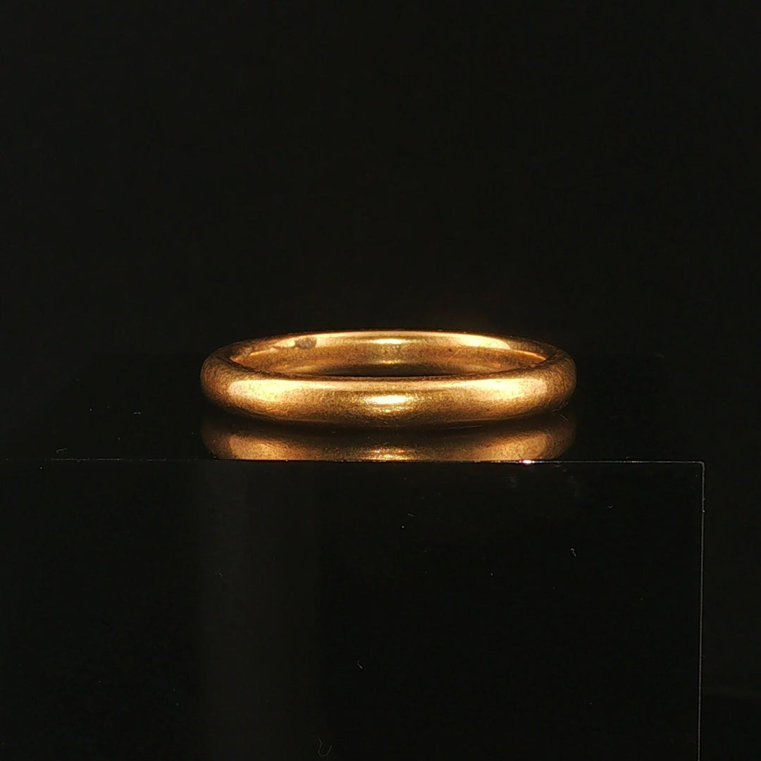 18k Yellow Gold 5.7g Vintage Solid Polished 3mm Men's Band Ring Size 10