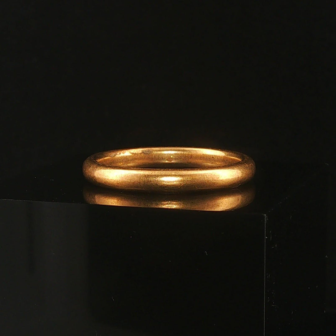 18k Yellow Gold 5.7g Vintage Solid Polished 3mm Men's Band Ring Size 10
