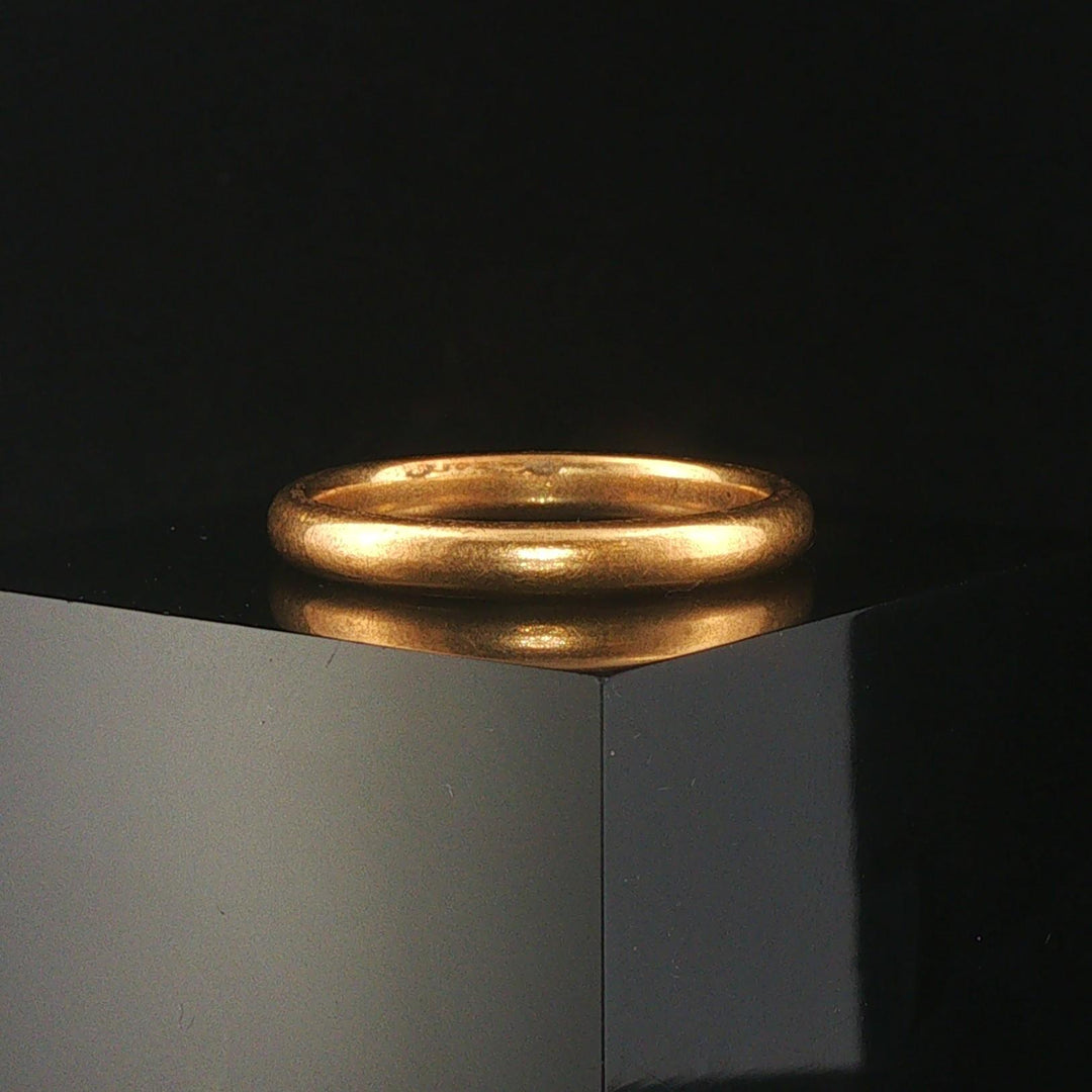 18k Yellow Gold 5.7g Vintage Solid Polished 3mm Men's Band Ring Size 10