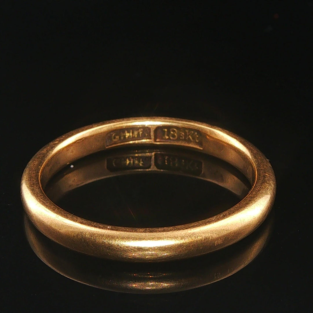 18k Yellow Gold 5.7g Vintage Solid Polished 3mm Men's Band Ring Size 10