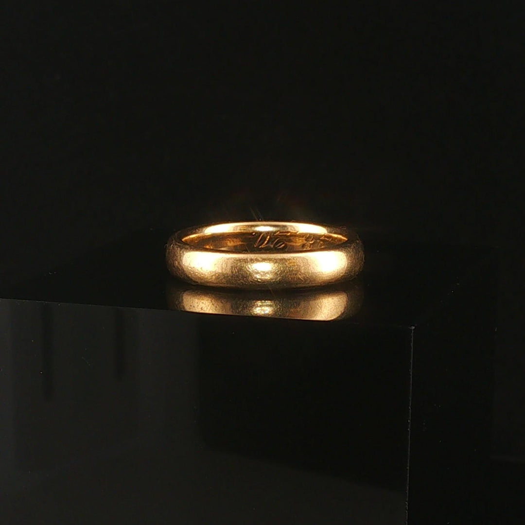 Antique 18k Yellow Gold 5.2g Solid Polished 3.5mm Ladies Band Ring Size 5.5