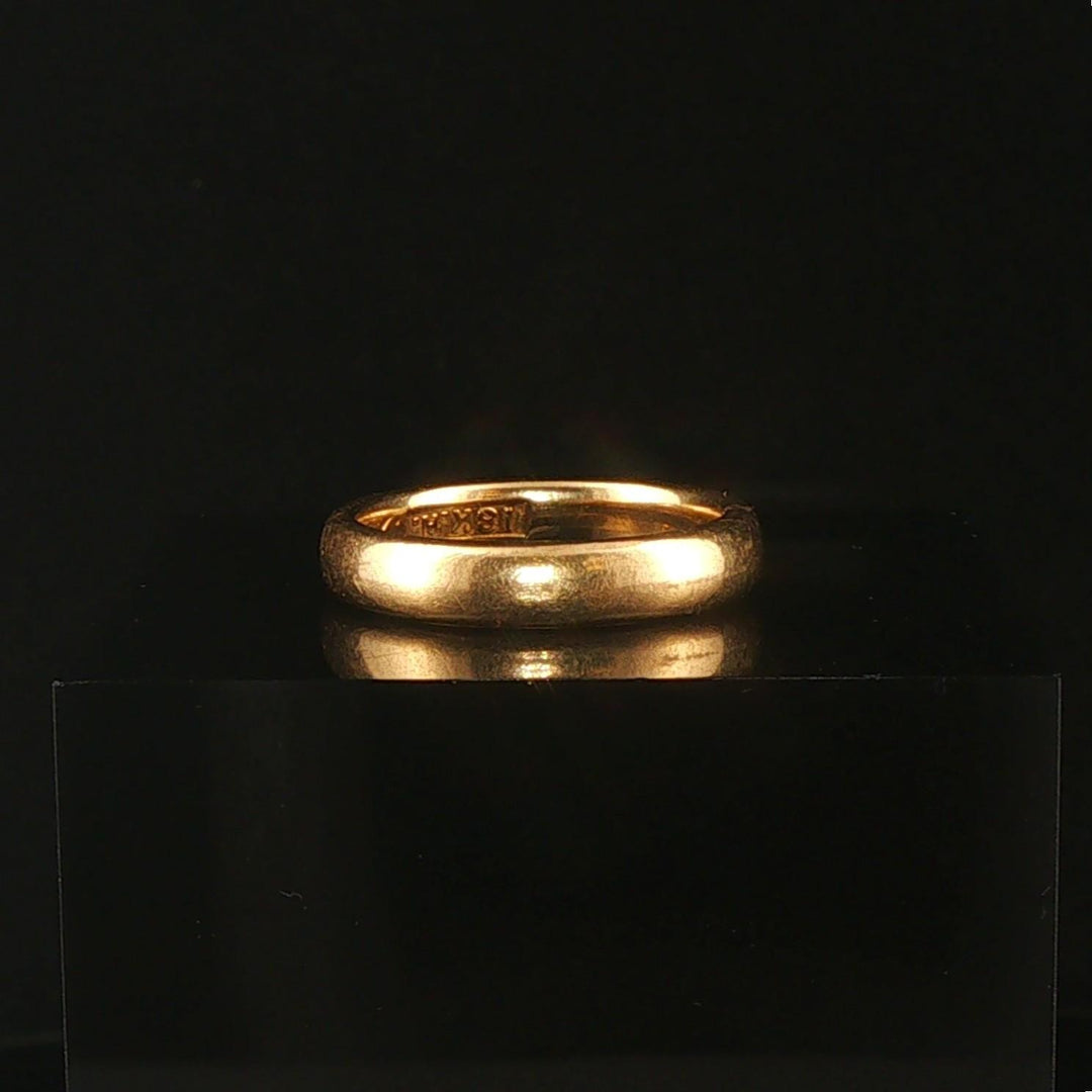 Antique 18k Yellow Gold 5.2g Solid Polished 3.5mm Ladies Band Ring Size 5.5