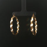14k Yellow Gold 4.9g Twisted Spiral Hoop Earrings 1.5"