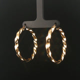 14k Yellow Gold 4.9g Twisted Spiral Hoop Earrings 1.5"