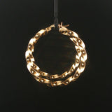 14k Yellow Gold 4.9g Twisted Spiral Hoop Earrings 1.5"