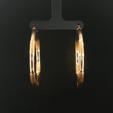 14k Yellow Gold 6.2g Large Diamond Cut Hoop Earrings 2"