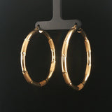 14k Yellow Gold 6.2g Large Diamond Cut Hoop Earrings 2"
