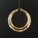 14k Yellow Gold 6.2g Large Diamond Cut Hoop Earrings 2"