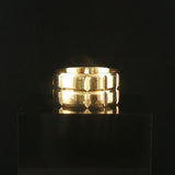 18k Yellow Gold 16.4g Solid Heavy 11mm Square Design Band Ring Size 9