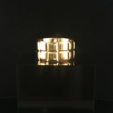18k Yellow Gold 16.4g Solid Heavy 11mm Square Design Band Ring Size 9