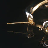 14k Yellow and White Gold 6.6g Polished Crossover Hoop Earrings 1.5"