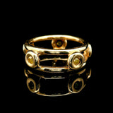 14k Yellow Gold and Bezel Set Peridot 4.8g Solid Open Band Ring Size 4.25