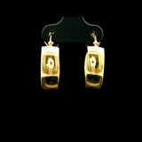 18k Yellow Gold 3.3g Hollow Polished Milor Hoop Earrings Italy 1"