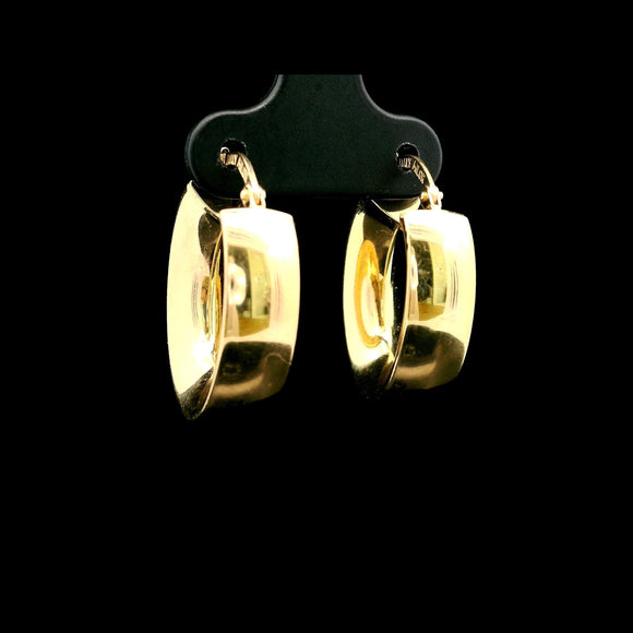 18k Yellow Gold 3.3g Hollow Polished Milor Hoop Earrings Italy 1