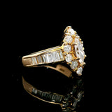 18k Yellow Gold and Diamond Ladies Fancy Ring Size 5