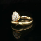 18k Yellow Gold and 0.33cttw Diamond Bypass Heart Ring Size 5.5