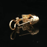 18k Yellow Gold Emerald and Diamond Ladies Earrings
