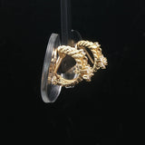 18k Yellow Gold and 0.30cttw Diamond Dangle Floral Huggie Earrings