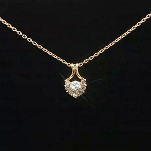 18k Yellow Gold and 0.61cttw Diamond Heart Pendant Necklace 20"