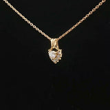 18k Yellow Gold and 0.61cttw Diamond Heart Pendant Necklace 20"