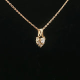 18k Yellow Gold and 0.61cttw Diamond Heart Pendant Necklace 20"