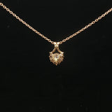 18k Yellow Gold and 0.61cttw Diamond Heart Pendant Necklace 20"