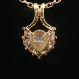 18k Yellow Gold and 0.61cttw Diamond Heart Pendant Necklace 20"