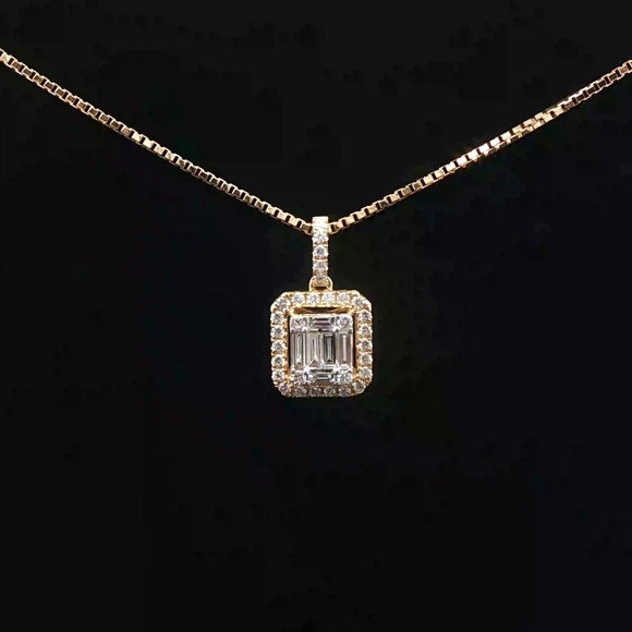 18k Yellow Gold and 0.38cttw Diamond Pendant Necklace 20