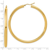Brand New 14k Yellow Gold 4mm Polished Hoop Earrings